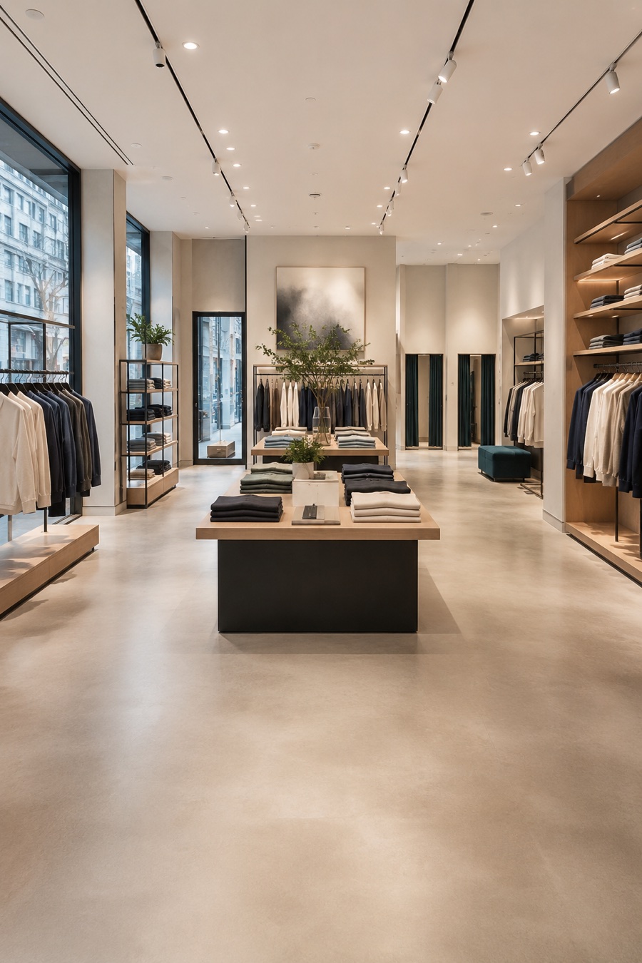 Clean modern retail store interior
