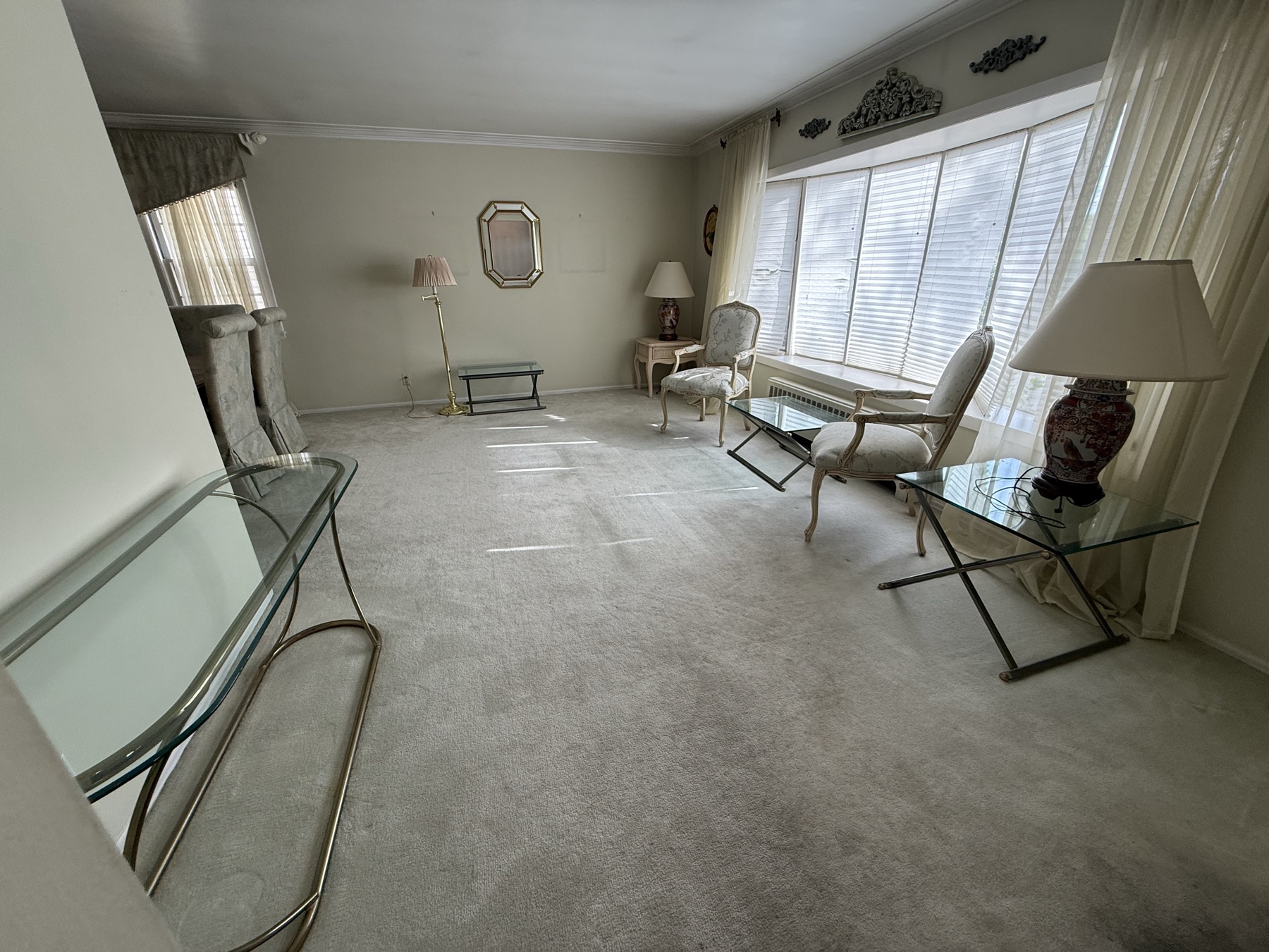 Clean living room prepared for a home sale showing in New York City