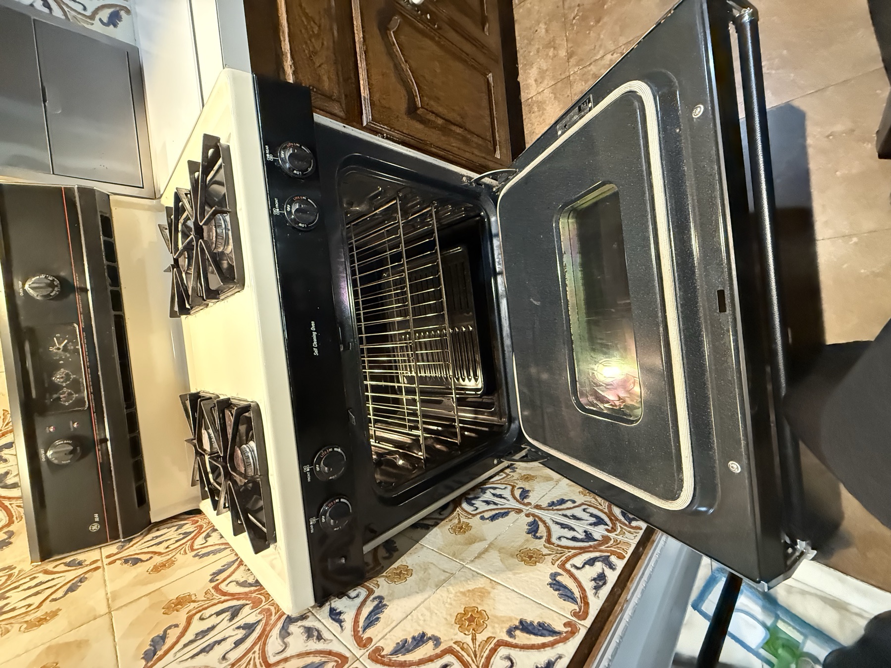 Clean oven interior after final cleaning before a home listing