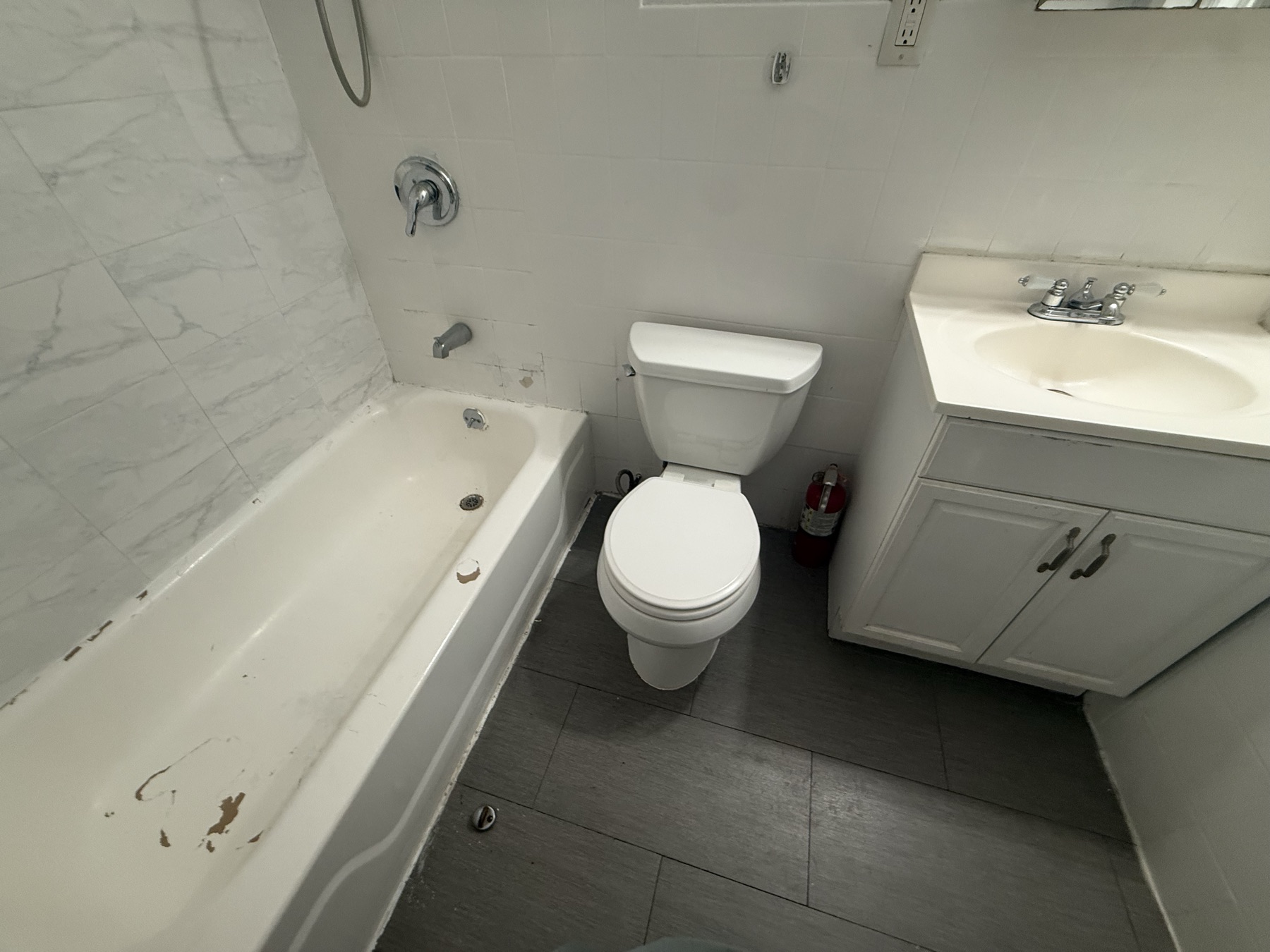 Clean second bathroom prepared before property listing photos and showings